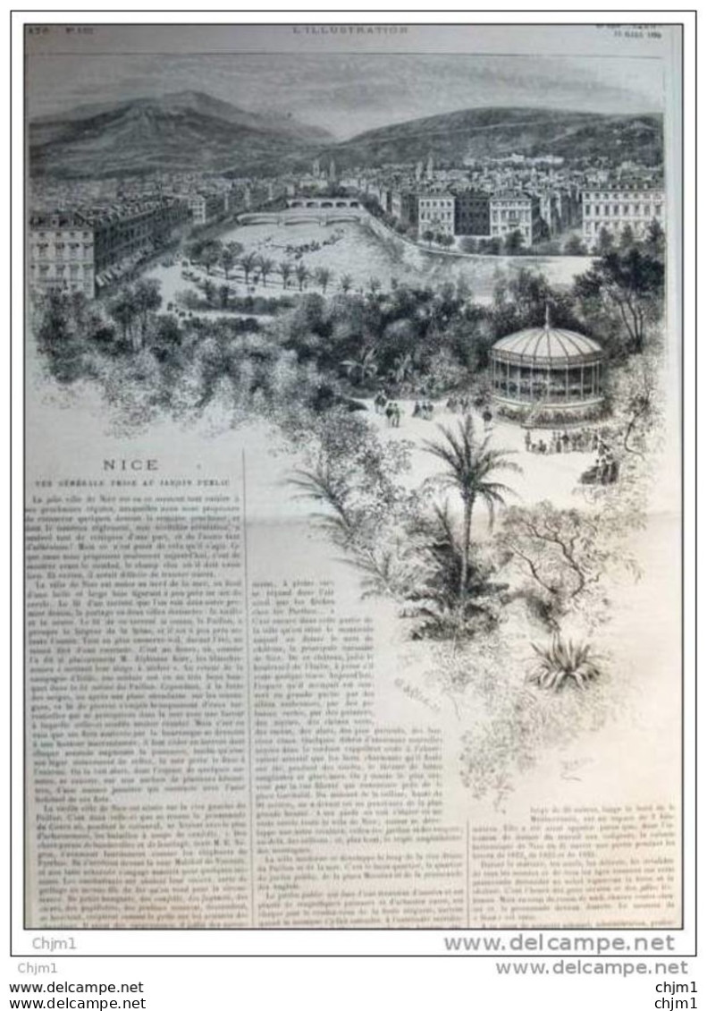 Nice - Vue Générale - Page Original  1880 - Historische Documenten