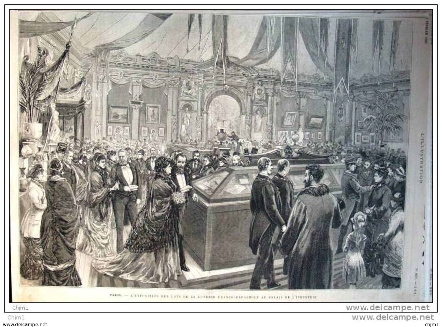 Paris - L&acute;exposition Des Lots De La Loterie Franco-espagnole Au Palais De L&acute;industrie - Page Original  1880 - Historische Documenten