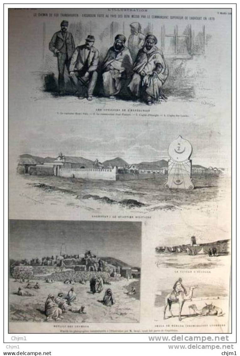 Chemin De Fer Transsaharien - Excursion Au Pays Des Beni Mezab - Page Original  1880  ( 1 ) - Historische Dokumente