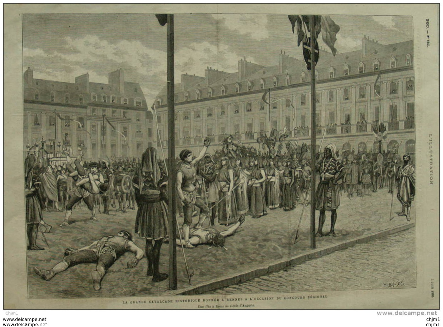 La Grande Cavalcade Historique Donnée à Rennes à L'occasion Du Concours Régional - Page Original - 1880 - Documenti Storici