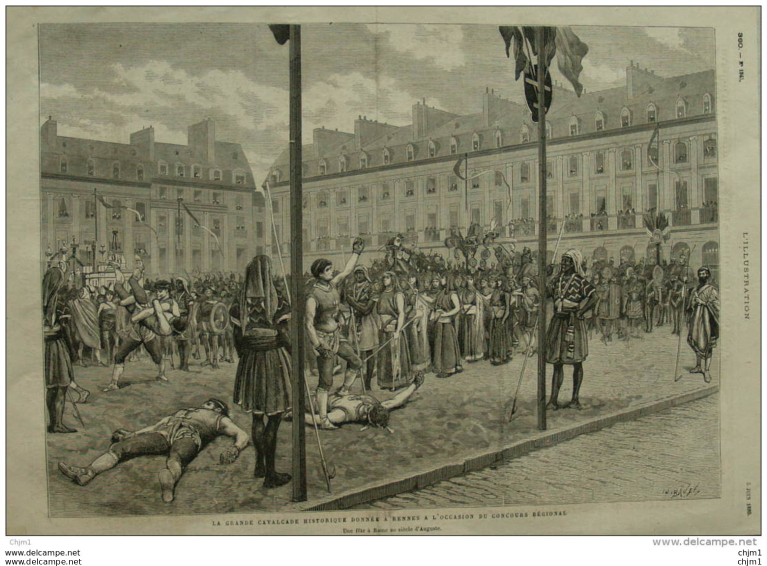 La Grande Cavalcade Historique Donnée à Rennes à L'occasion Du Concours Régional - Page Original - 1880 - Historische Dokumente