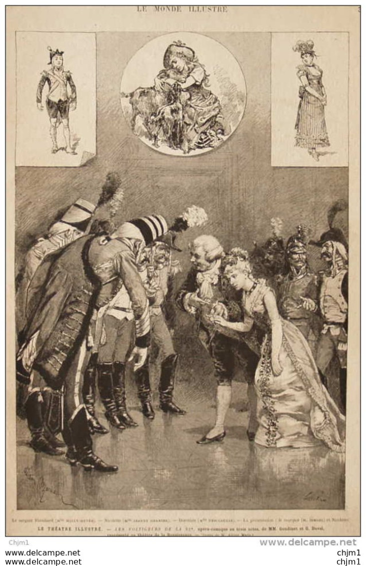 Le Théâtre Illustré, "les Voltigeurs De La 32e", Opéra-comique Au Théâtre De La Renaissance -  Page Original - 1880 - Historical Documents