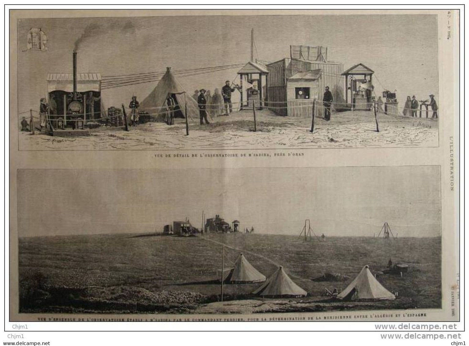 Observatoire De M&acute;Sabiha Près D&acute;Oran - Page Original - 1880 - Documenti Storici