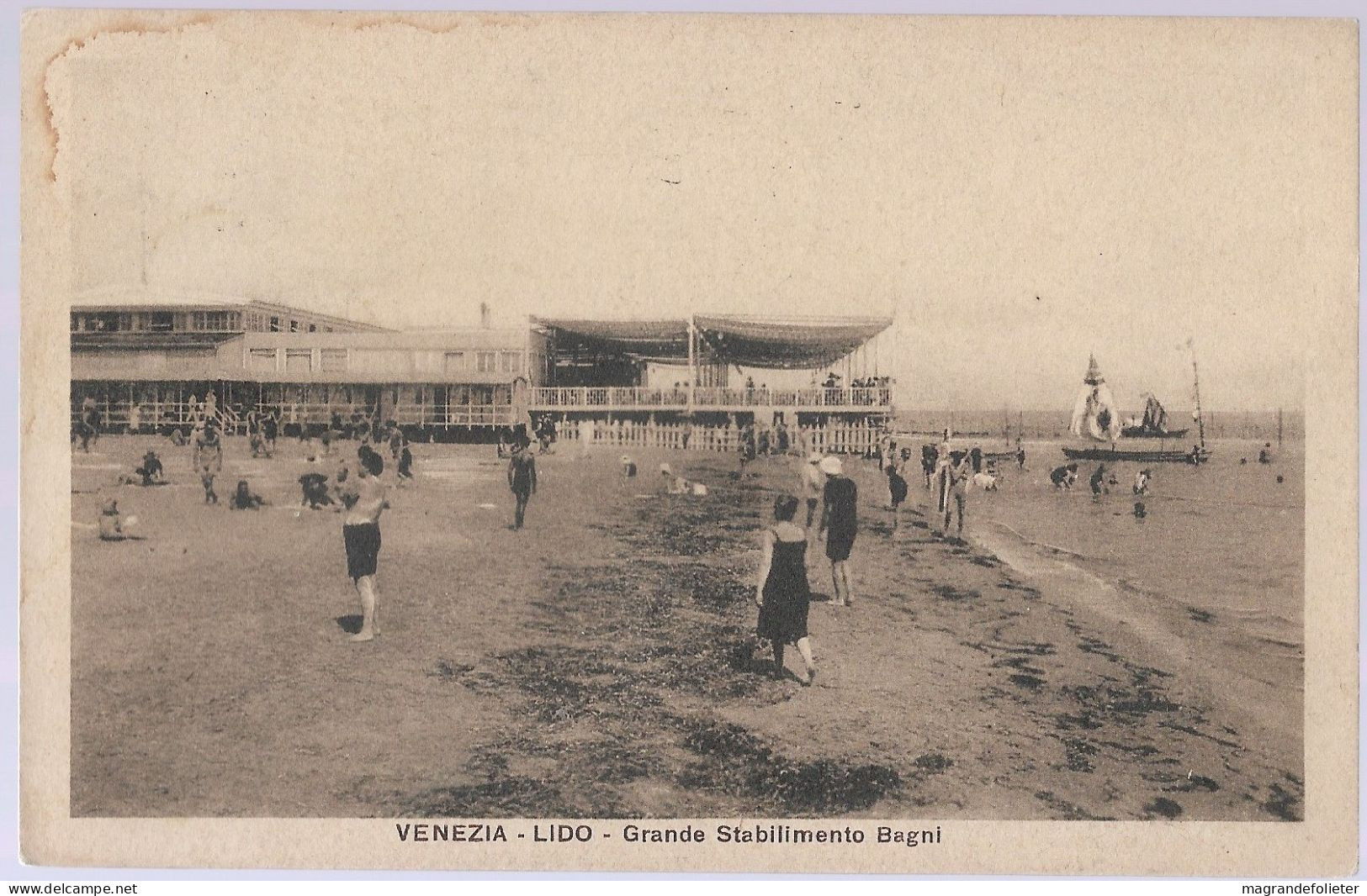 CPA CARTE POSTALE ITALIE ITALY VENEZIA LIDO GRANDE STABOLIMENTO BEGNI 1926 - Sonstige & Ohne Zuordnung