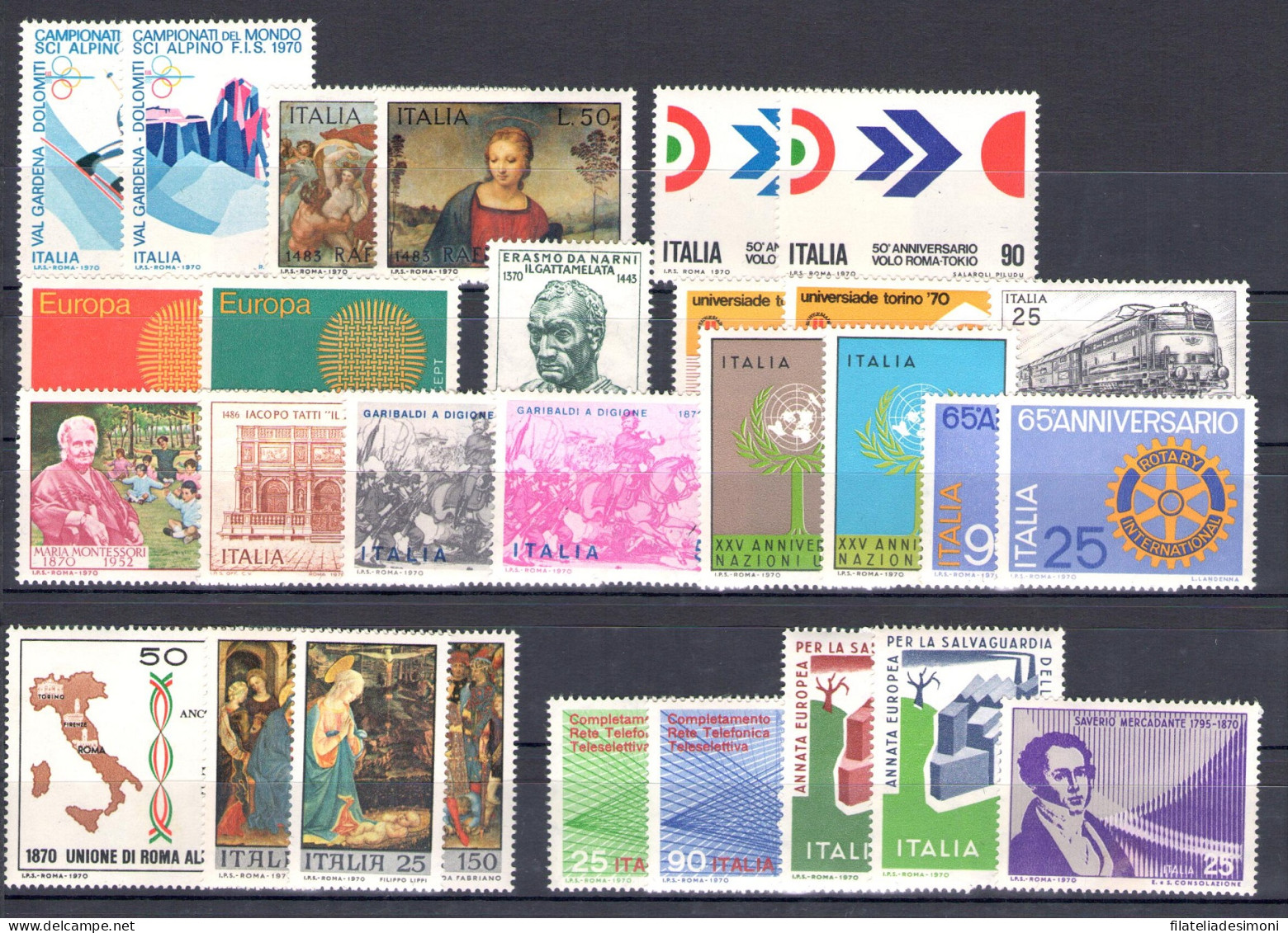 1970-1979 Italia Repubblica, Annate Complete 378 Valori, Francobolli Nuovi - MNH** - Années Complètes