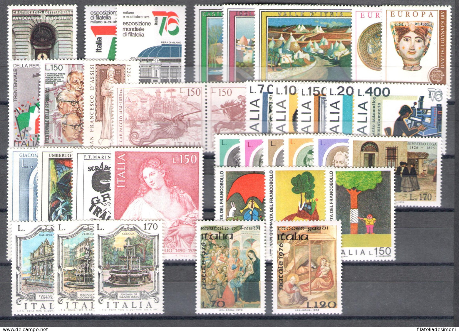 1970-1979 Italia Repubblica, Annate Complete 378 valori, francobolli nuovi - MNH**