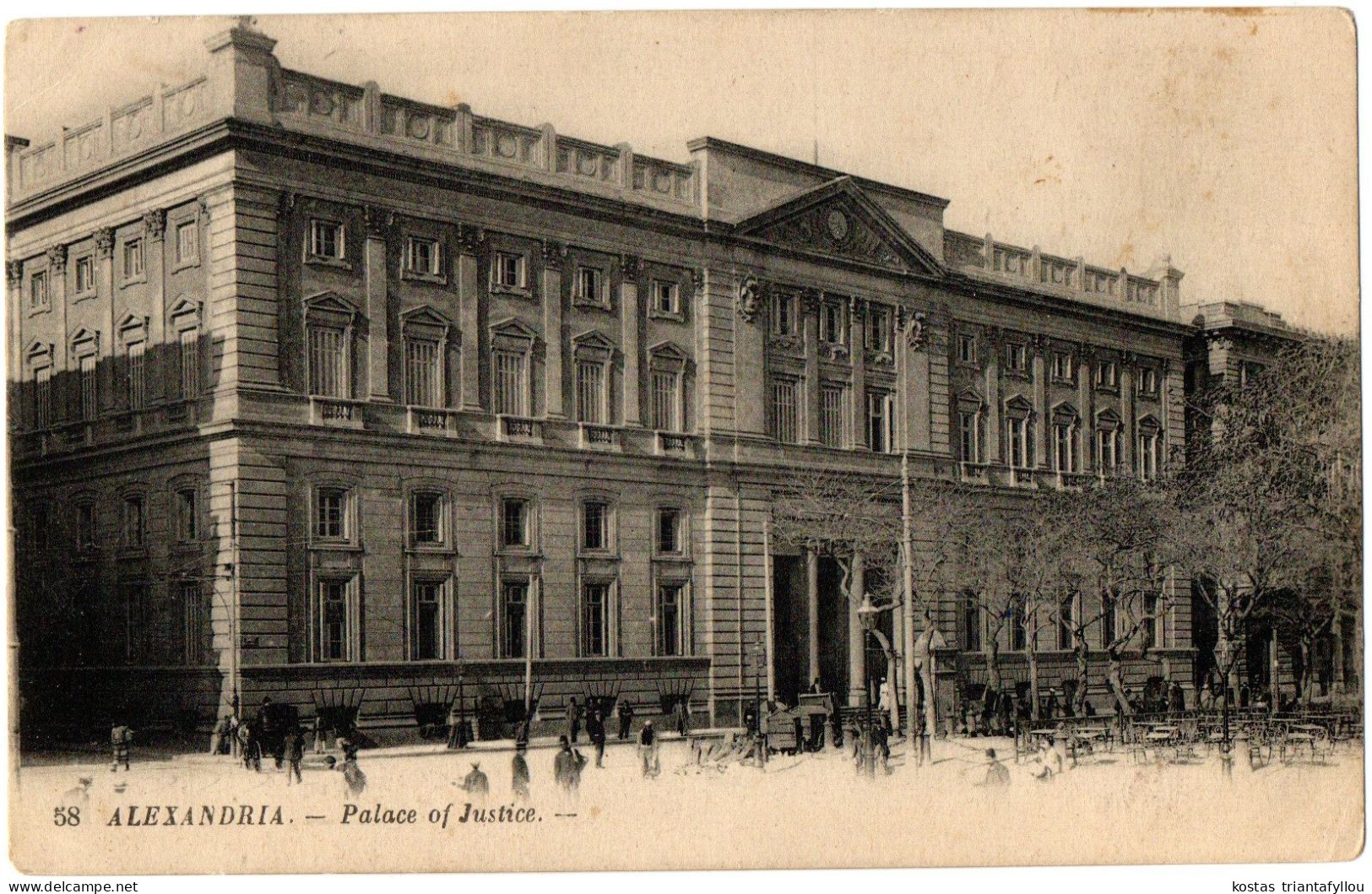 4.1.26 EGYPT, ALEXANDRIA, PALACE OF JUSTICE, 1923, POSTCARD - Alexandrië