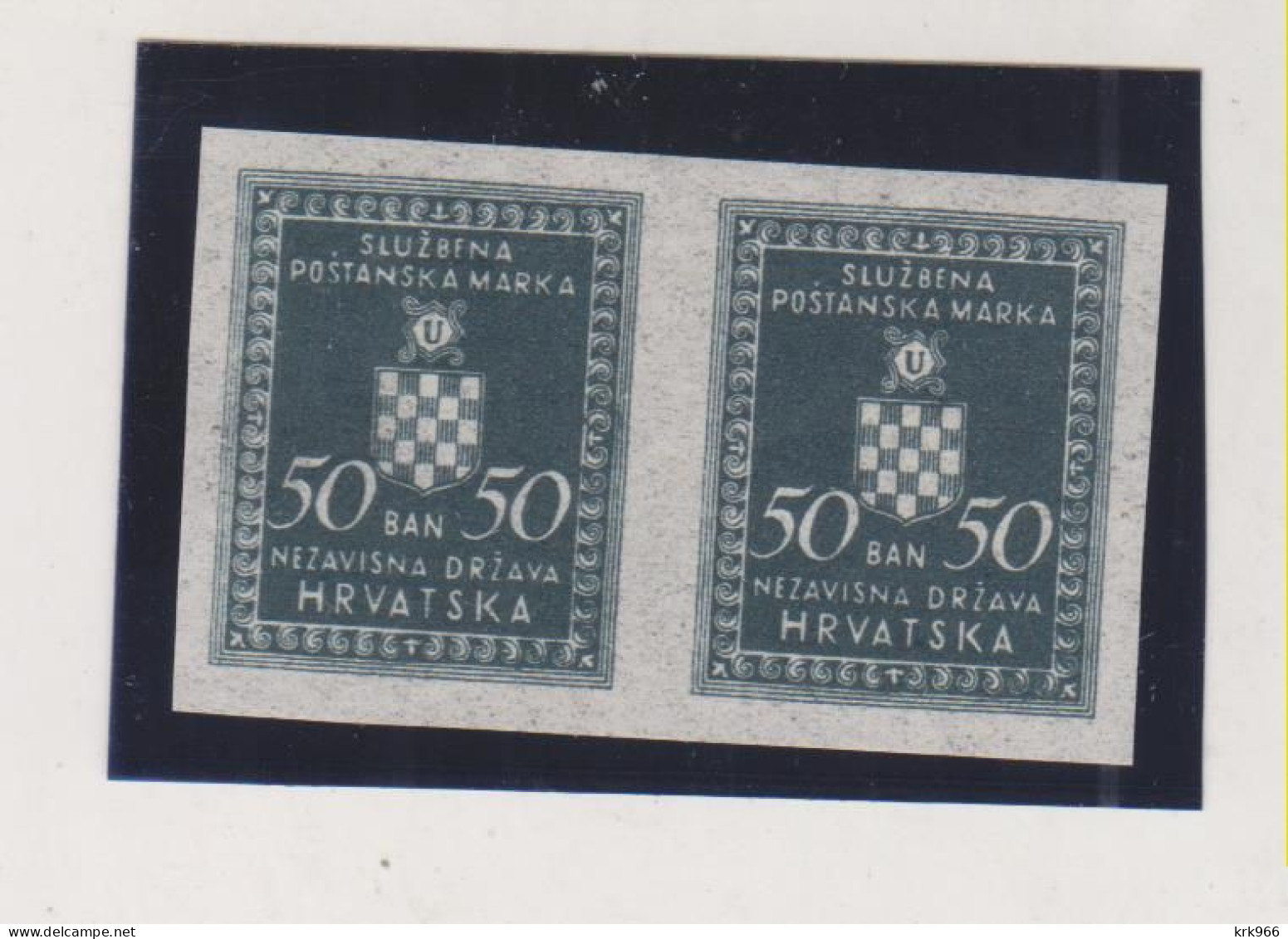 CROATIA WW II  , 0.50 Kn  Official Nice Proof Breakthrough Printed Pair  MNH - Croatie