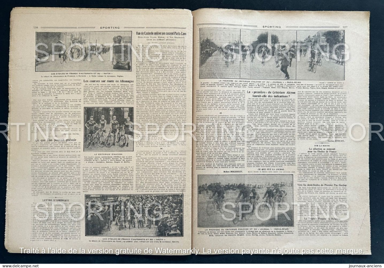 1926 Revue Sportive " SPORTING " RUGBY Armée Britanique Armée Francaise -AUTOMOBILE Tour de France - FOOTBALL - CYCLISME