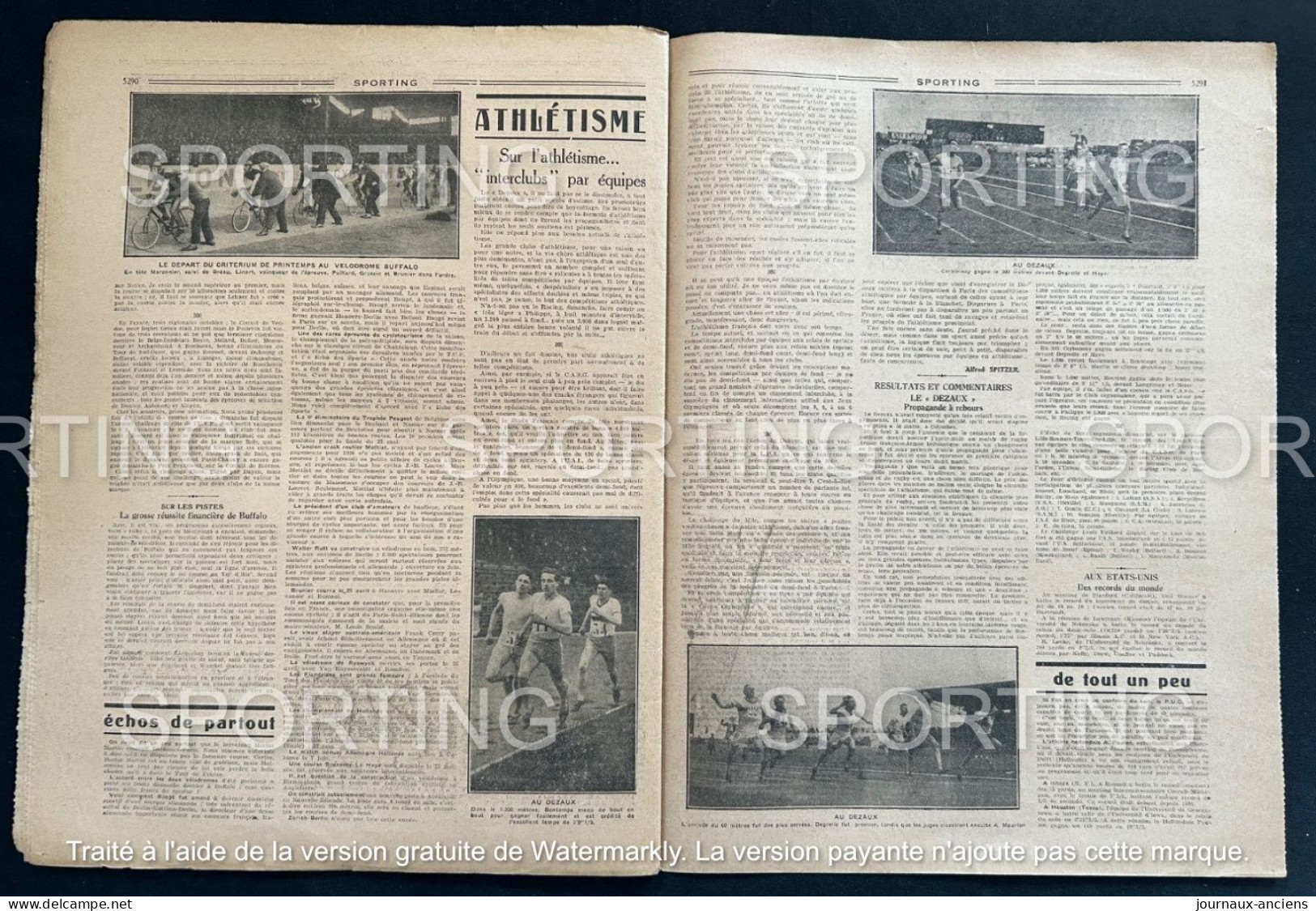 1926 Revue Sportive " SPORTING " RUGBY Armée Britanique Armée Francaise -AUTOMOBILE Tour de France - FOOTBALL - CYCLISME