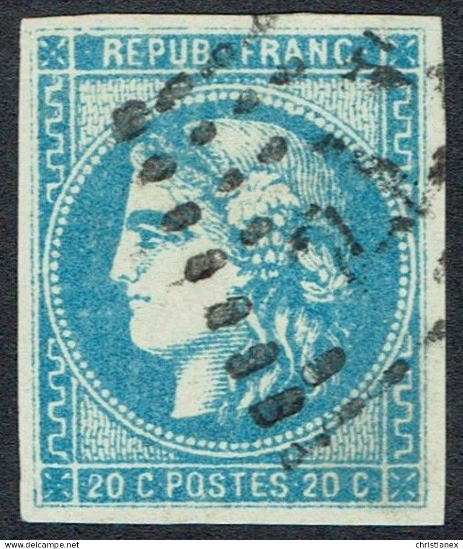 YT N° 46B Bordeaux 20c BLEU Type III Report II - Position 12 Du Bloc Report - 1870 Bordeaux Printing