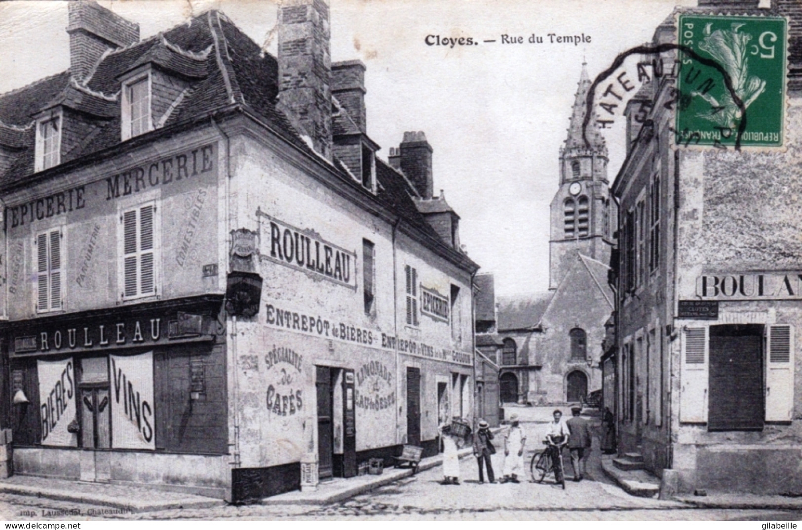 28 - Eure Et Loir - CLOYES Sur LOIR - Rue Du Temple - Epicerie Mercerie - Cloyes-sur-le-Loir