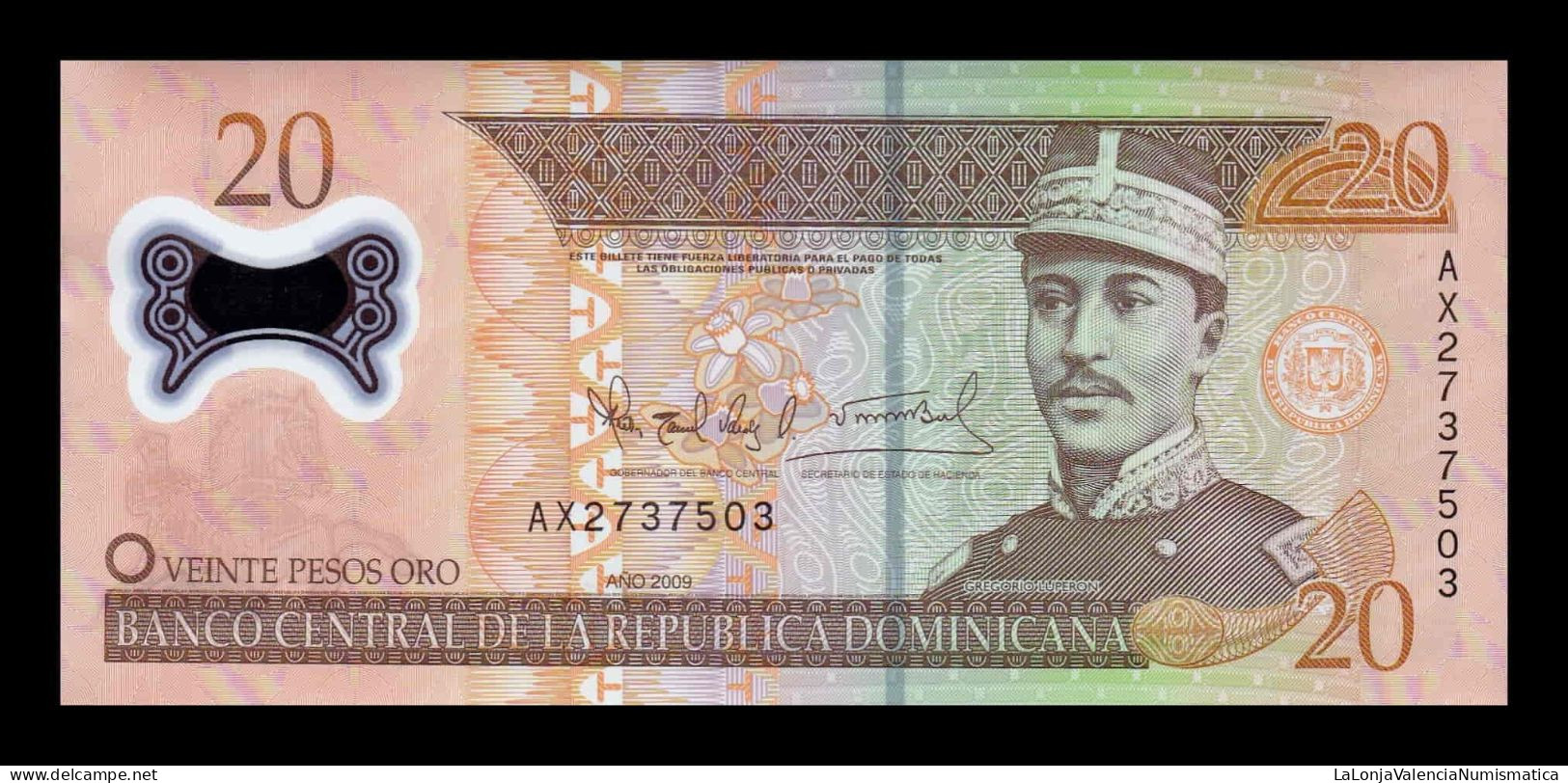 República Dominicana 20 Pesos Oro 2009 Pick 182a Polymer Sc Unc - Dominicaanse Republiek