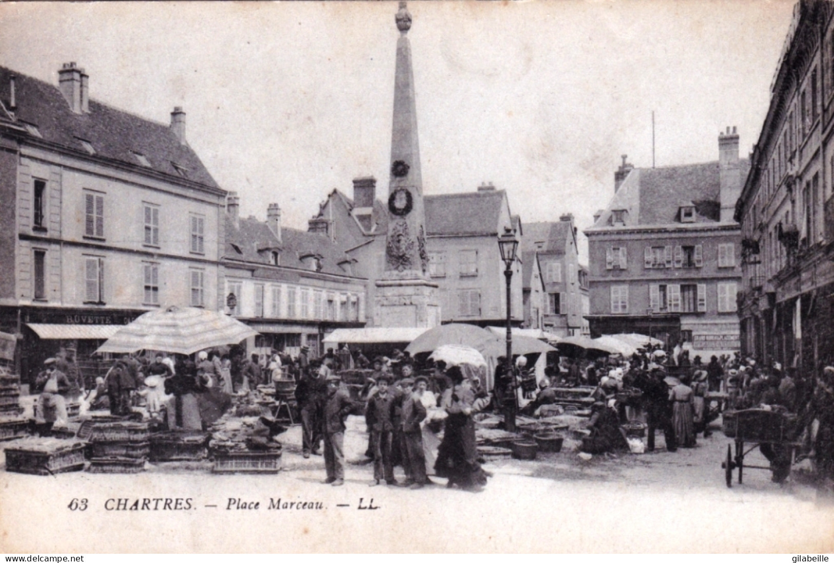 28 - Eure Et Loir - CHARTRES - La Place Marceau - Jour De Marché - Chartres