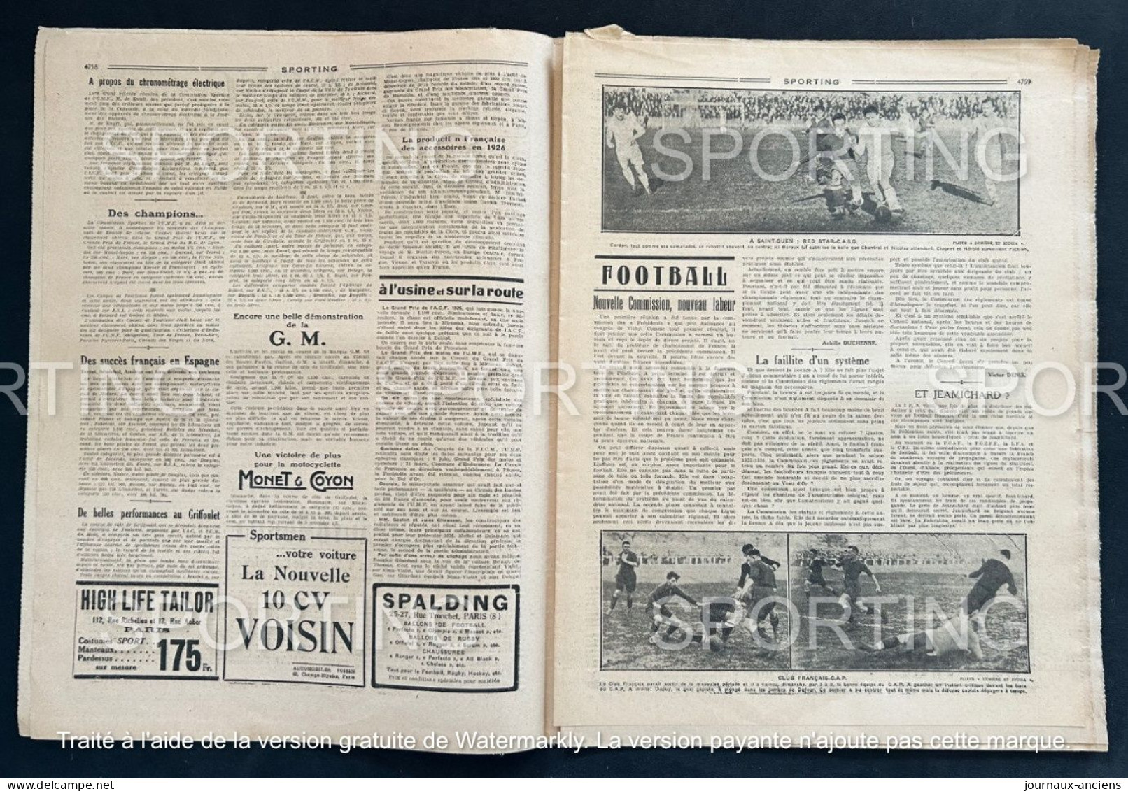 1925 Revue Sportive " SPORTING " BOXE Championnats De France - FOOTBALL - RUGBY - CYCLISME  - TERROT GAILLON - 1900 - 1949