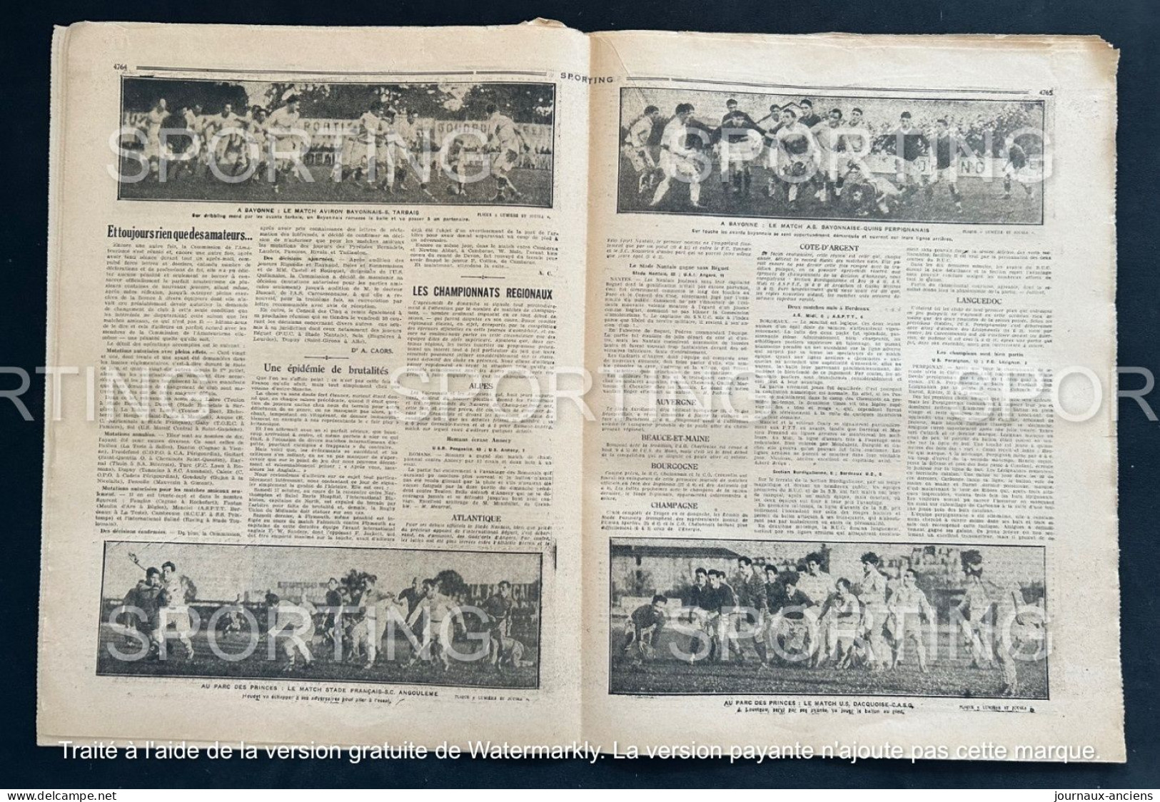 1925 Revue Sportive " SPORTING " BOXE Championnats de France - FOOTBALL - RUGBY - CYCLISME  - TERROT GAILLON