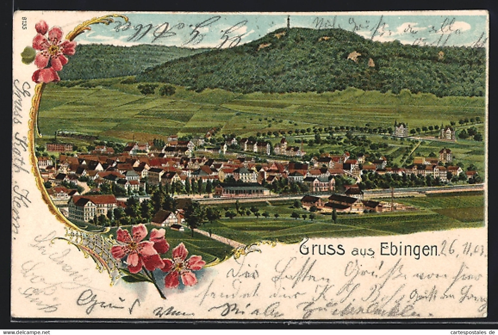 Lithographie Ebingen, Panoramablick Auf Die Ortschaft  - Sonstige & Ohne Zuordnung