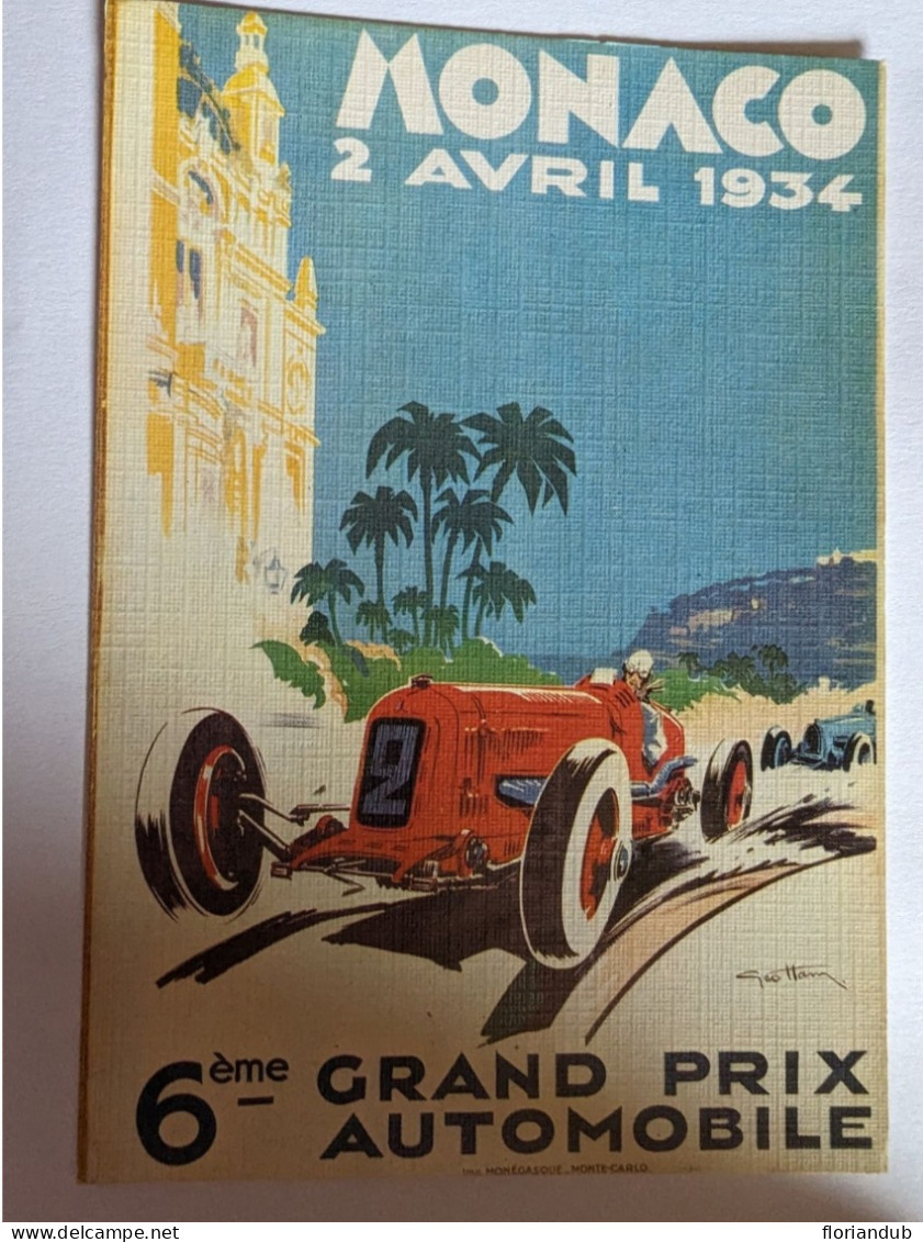 CP -  Affiche Grand Prix De Monaco 1934 - Grand Prix / F1