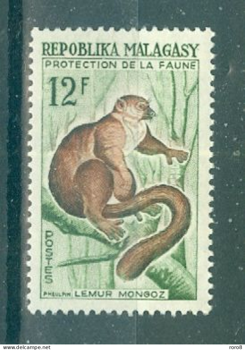 REPUBLIQUE MALGACHE - N°359** MNH.LUXE. SCAN DU VERSO. Lémuriens. Protection De La Faune. - Papillons