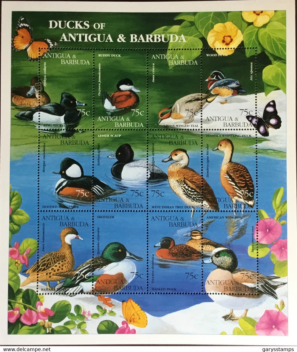 Antigua 1995 Ducks Birds Large Sheetlet MNH - Andere & Zonder Classificatie