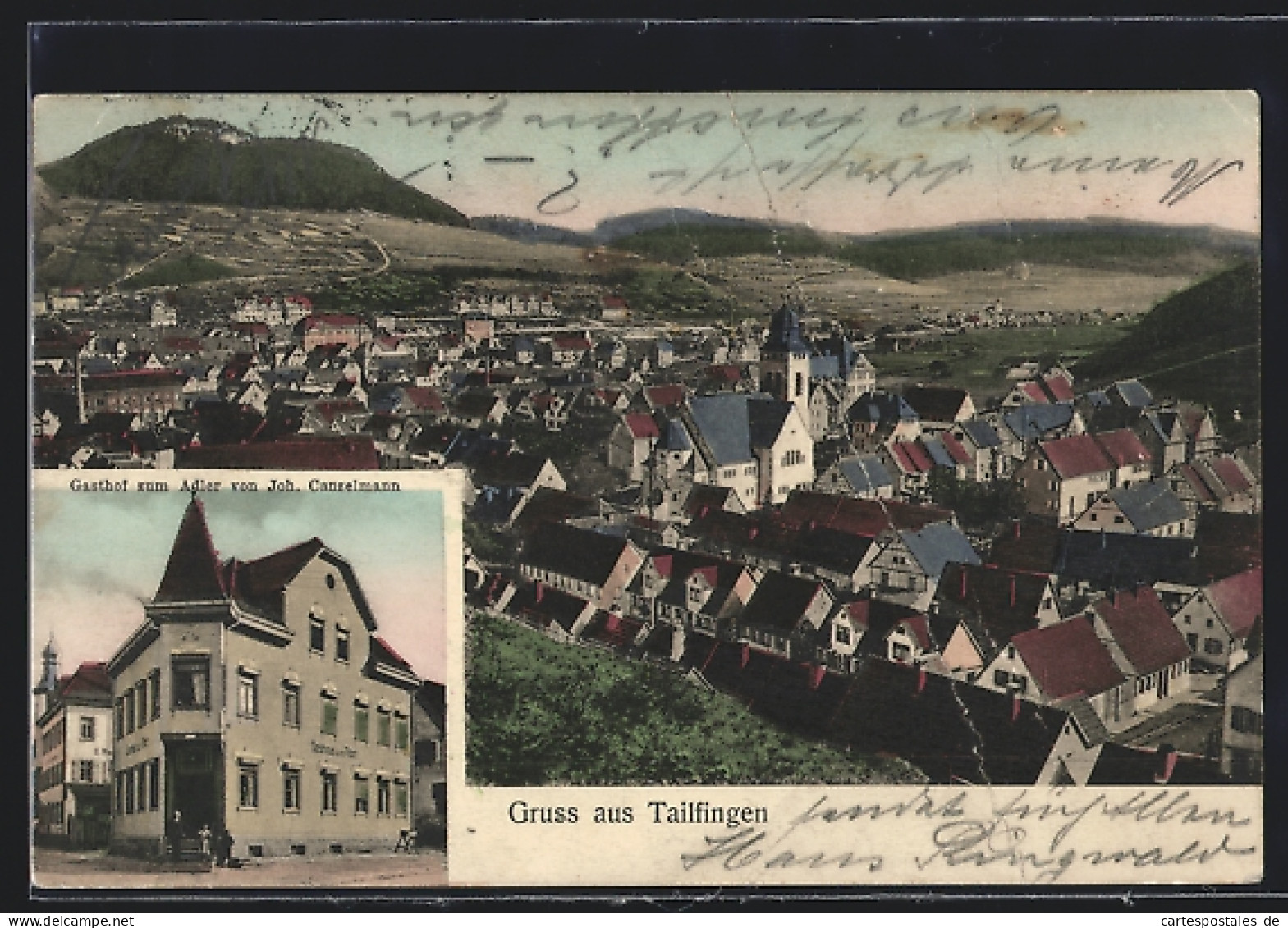 AK Tailfingen / Württ., Gasthof Zum Adler, Teilansicht Mit Kirche  - Sonstige & Ohne Zuordnung