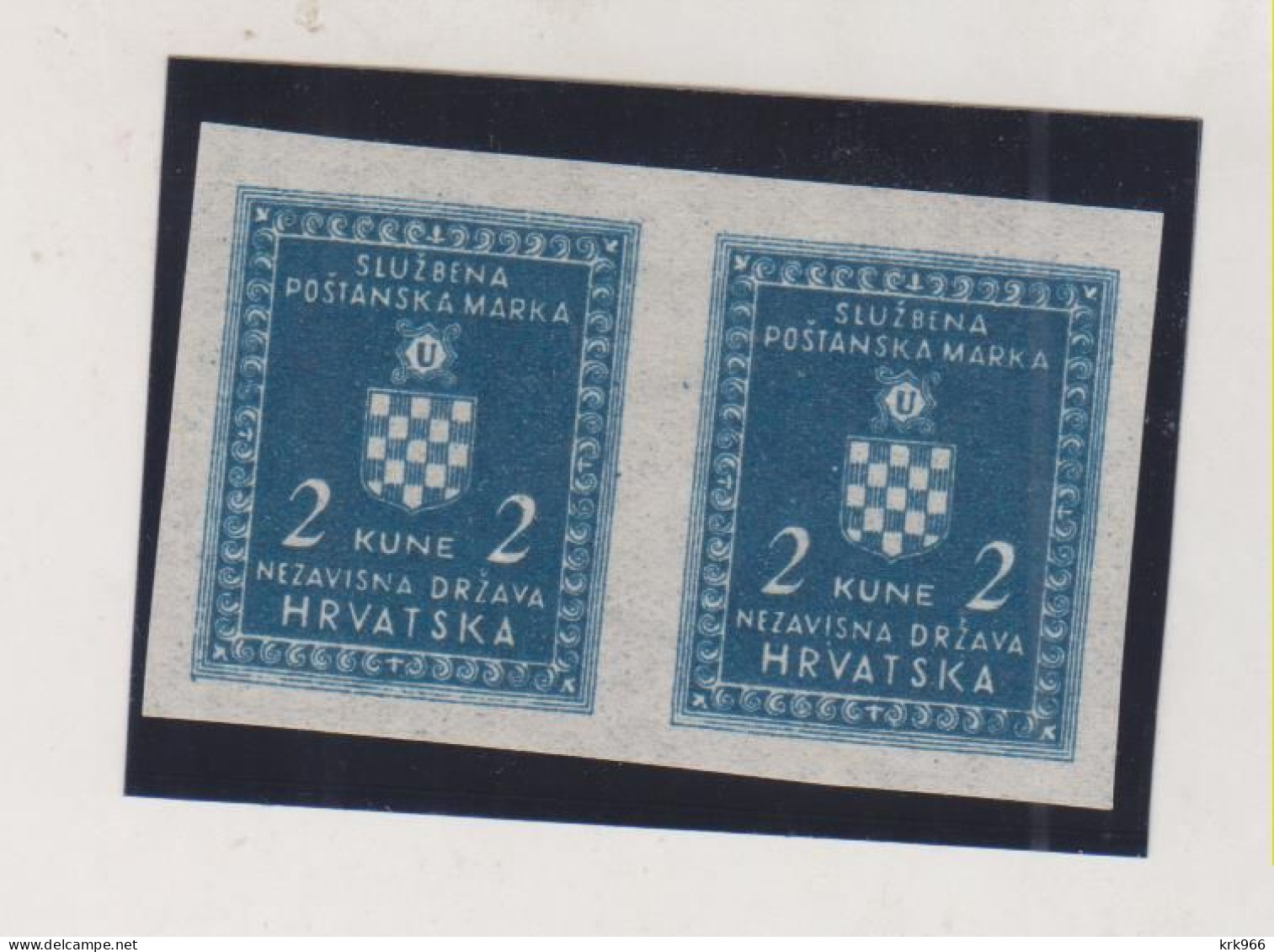 CROATIA WW II  , 2 Kn  Official Nice Proof Breakthrough Printed Pair  MNH - Kroatien