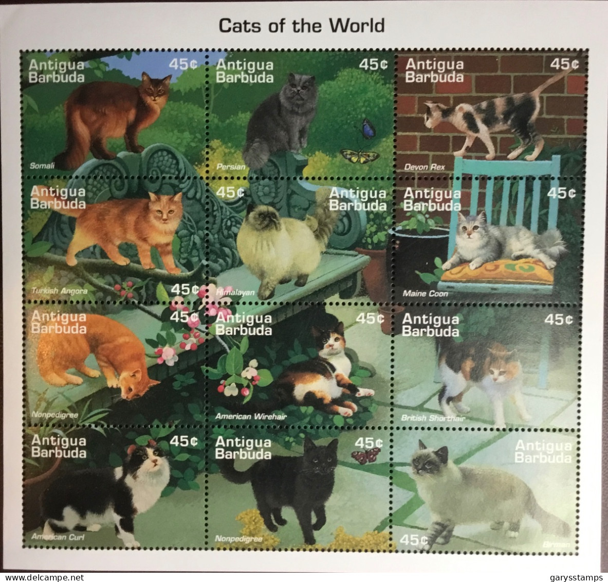 Antigua 1995 Cats Of The World Animals Sheetlet MNH - Hauskatzen