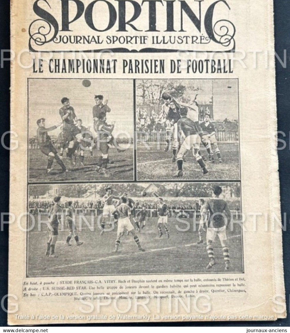 1925 Revue Sportive " SPORTING "  FOOTBALL - RUGBY - CYCLISME  - COURSE DE GAILLON - AMILCAR - RUGBY - BOXE - BUGATTI - 1900 - 1949