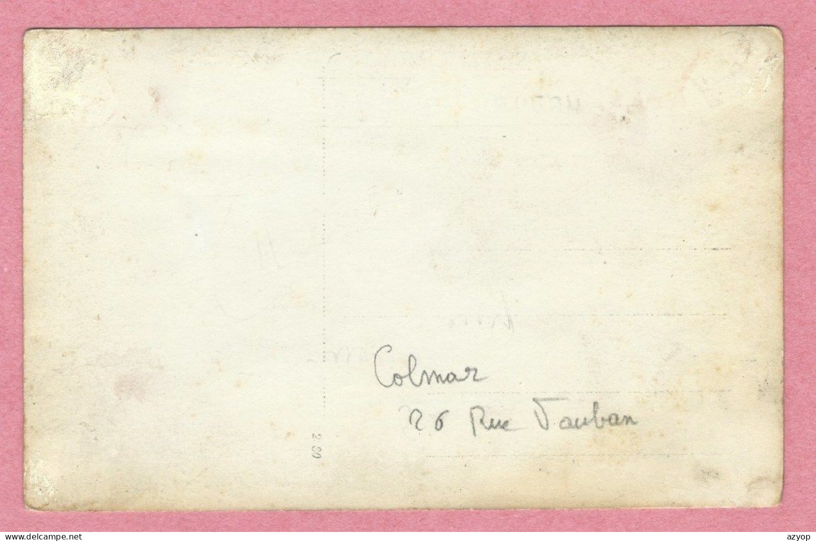 68 - COLMAR - Carte Photo - 26 Rue Vauban - Coiffeur Adolphe MULLER - Patisserie Emile BRONNER - Colmar