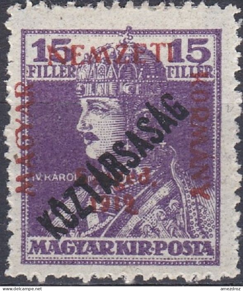 Hongrie Szeged 1919 Mi 37 Roi Charles IV   (A9) - Szeged