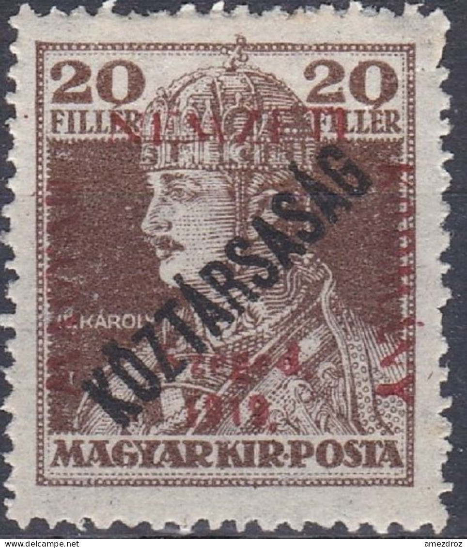 Hongrie Szeged 1919 Mi 38 Roi Charles IV    (A9) - Szeged