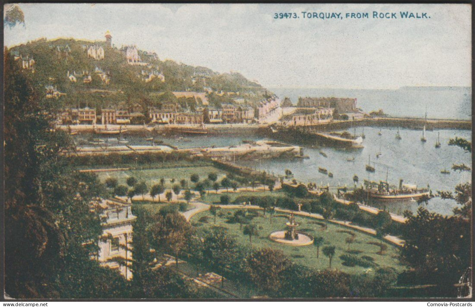 Torquay, From Rock Walk, Devon, 1917 - Photochrom Postcard - Torquay