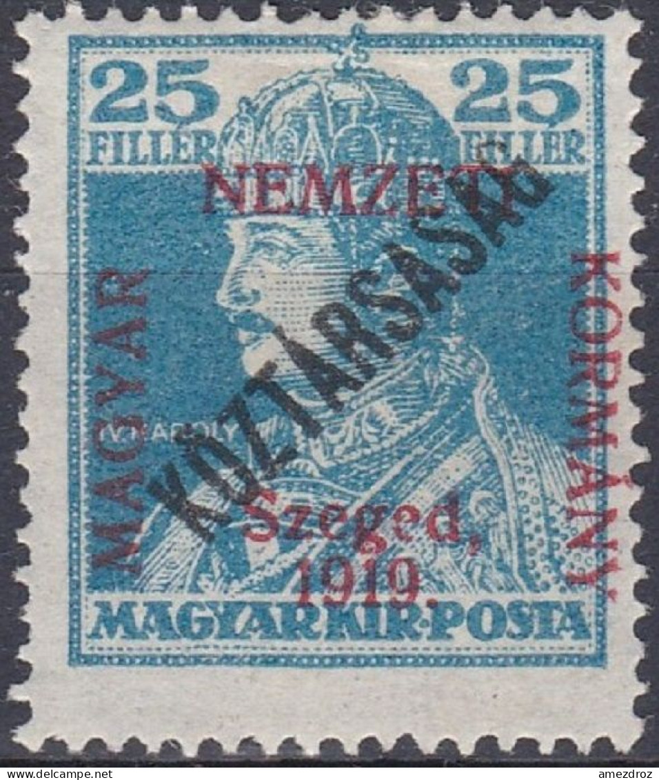 Hongrie Szeged 1919 Mi 39 Roi Charles IV   (A9) - Szeged