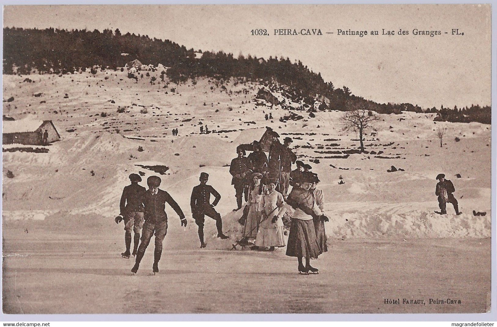 CPA CARTE POSTALE FRANCE 06 PEIRA-CAVA PATINAGE AU LAC DES GRANGES 1926 - Other & Unclassified
