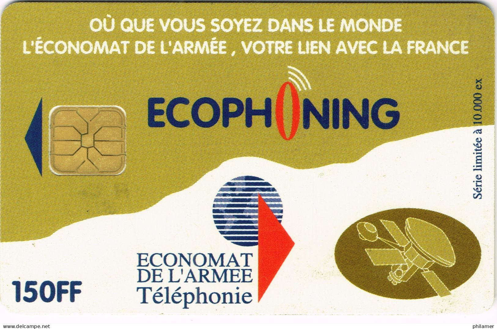 France French Telecarte Phonecard Armee Usage Militaire Ecophoning  Economat Telephonie SFOR4 UT BE -  Kaarten Voor Militair Gebruik