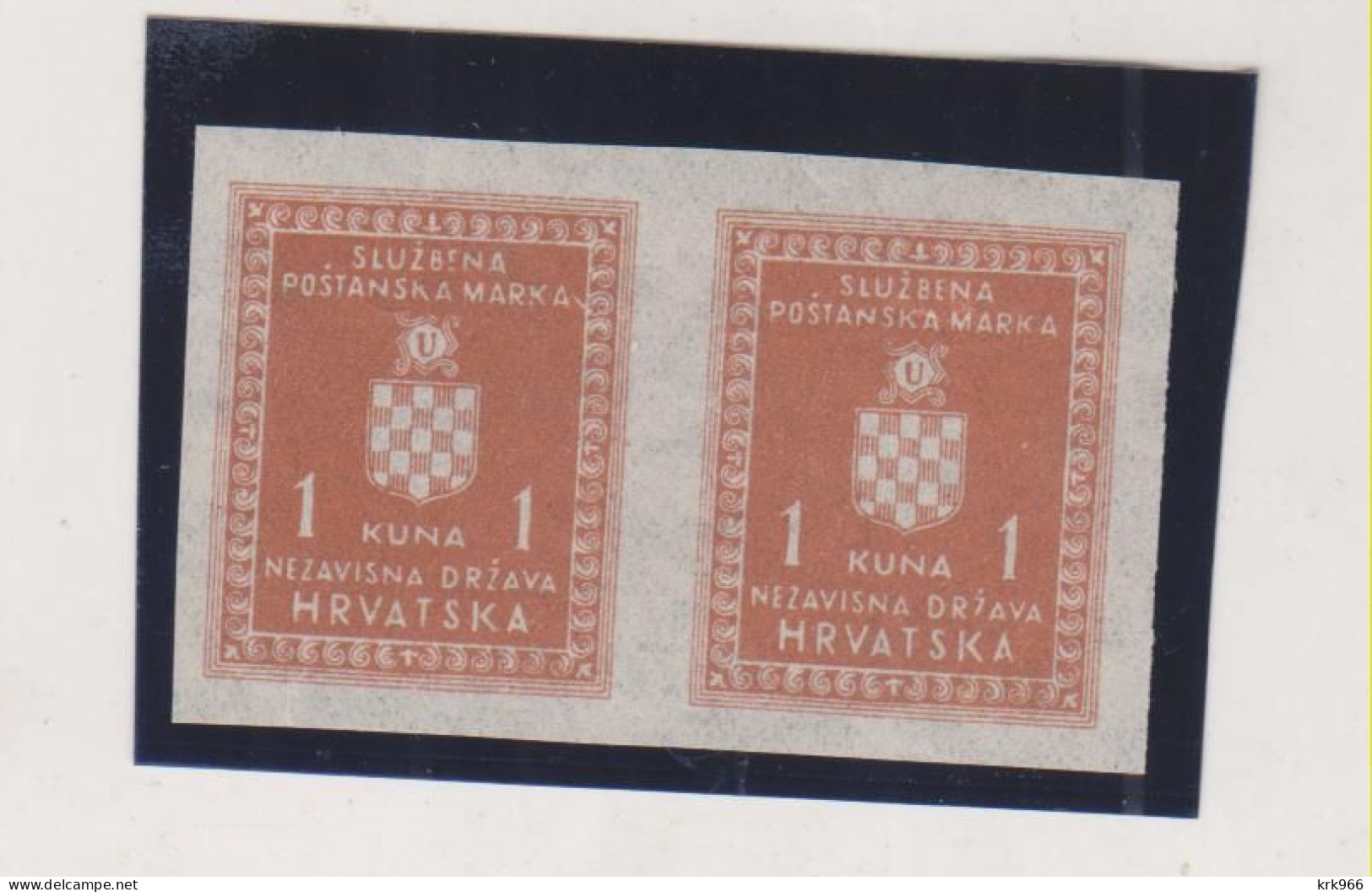 CROATIA WW II  , 1 Kn  Official Nice Proof  Pair  MNH - Croatia