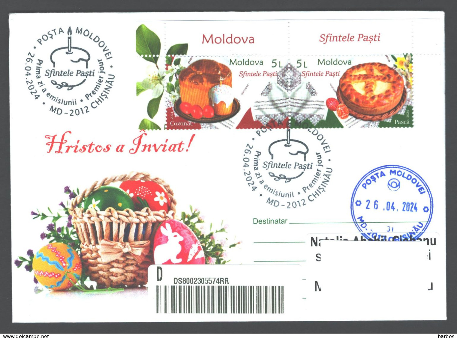 Moldova , 2024 , Holy Easter , Privat FDC - Moldavie