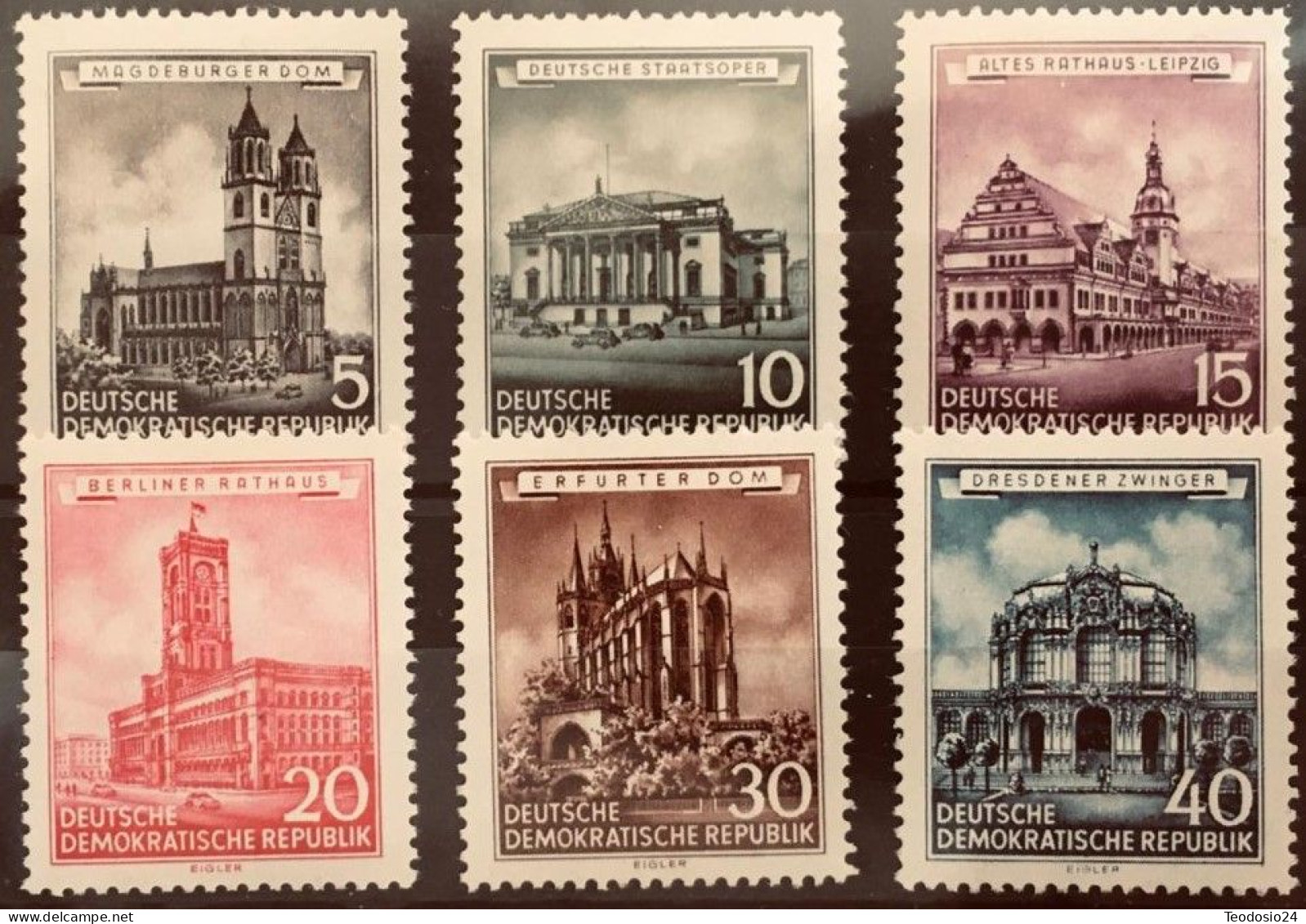 DDR 1955  EDIFICIOS HISTORICOS YVERT  229 A 234 ** - Neufs