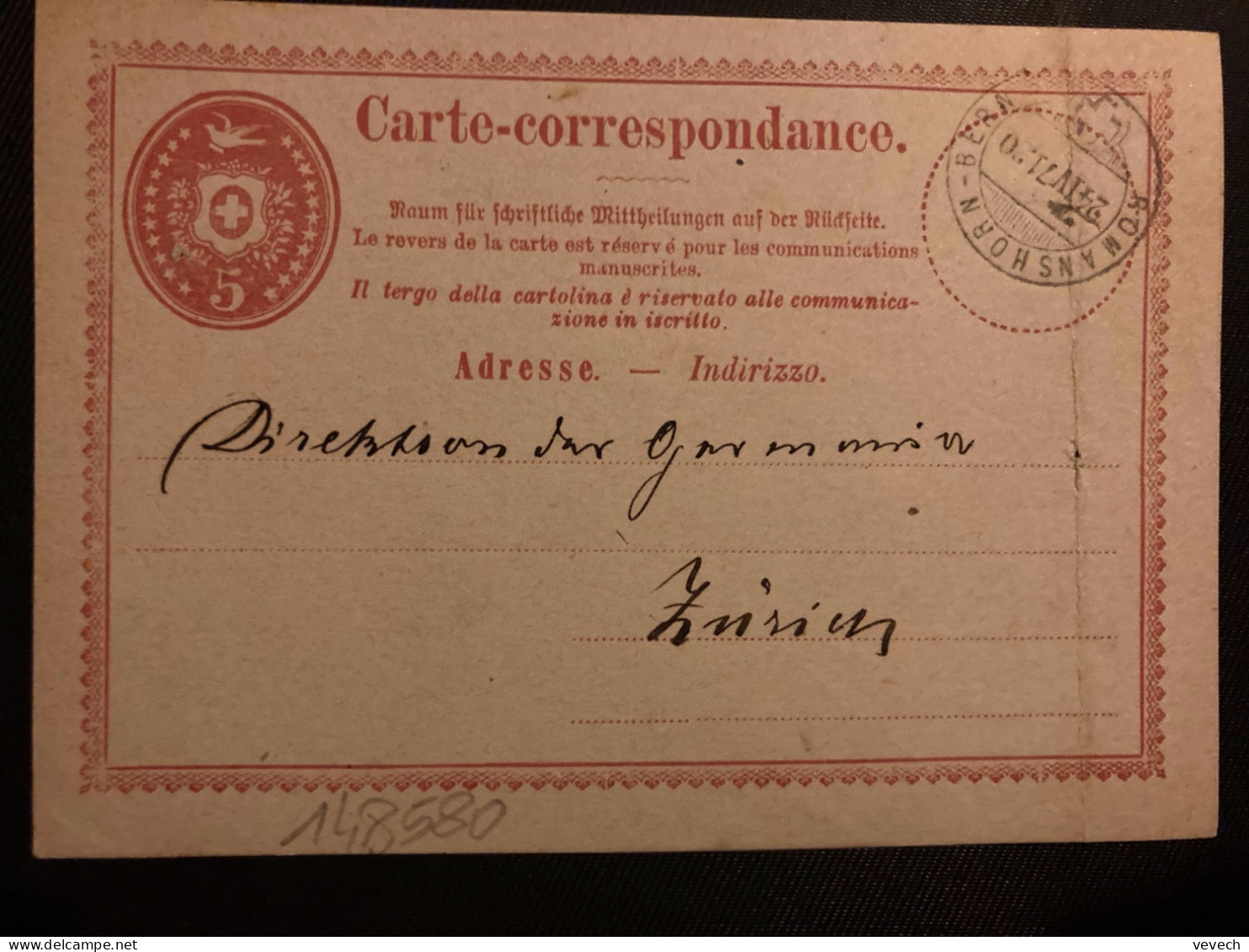CP EP 5 OBL24 IV 71 ROMANSHORN - BERN - Postmark Collection