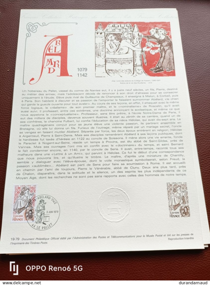 Document Philatelique  ABELARD 19/1979 - Documents Of Postal Services
