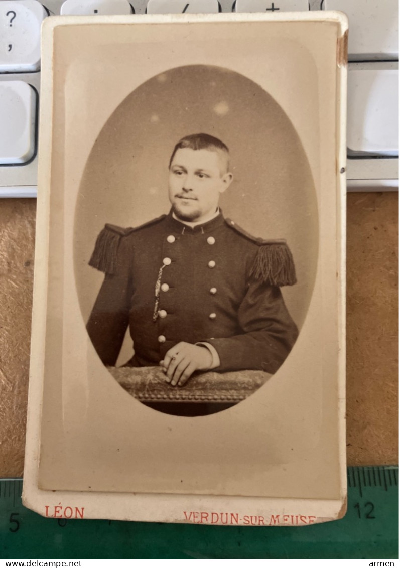 Réal Photo CDV Vers 1880 Portrait De Militaire Uniforme - Photographie Léon Verdun Sur Meuse - Old (before 1900)