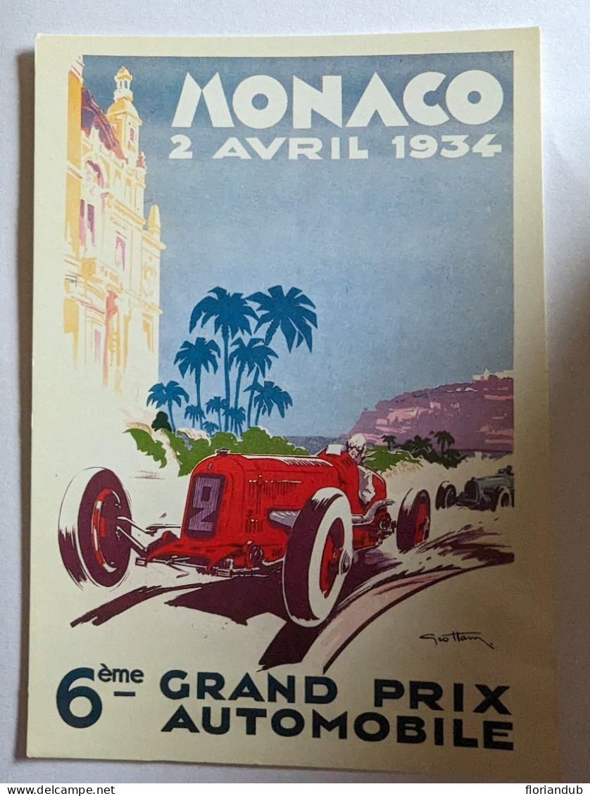 CP -  Affiche Grand Prix De Monaco 1934 - Grand Prix / F1