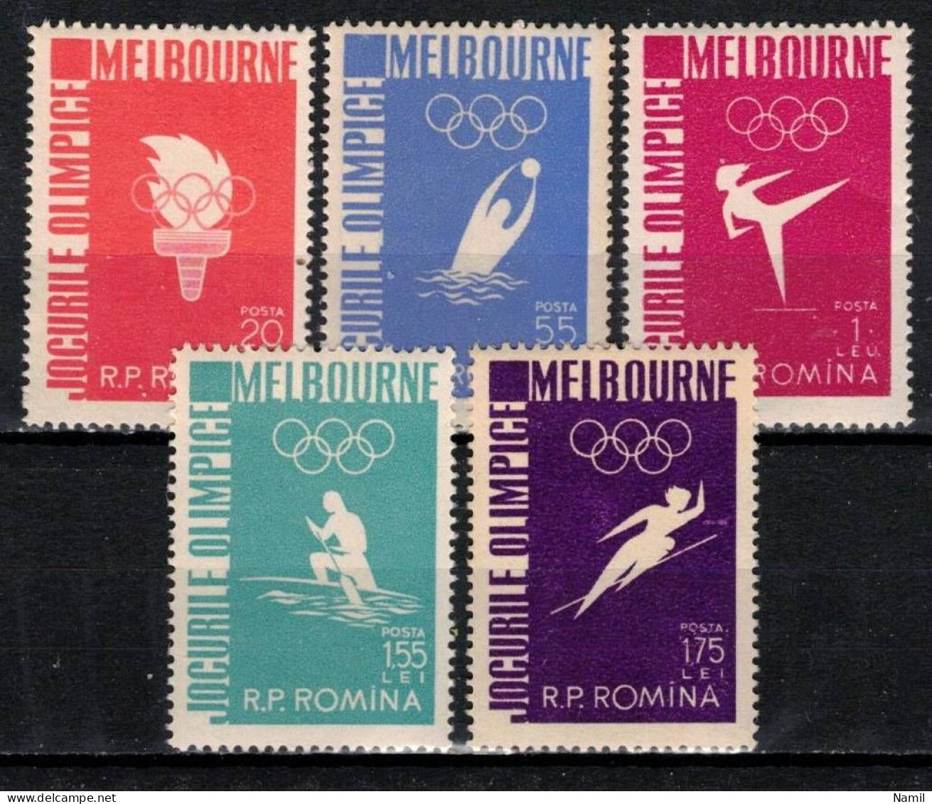 ** Roumanie 1956 Mi 1598-1602 (Yv 1473-7), (MNH)** - Neufs