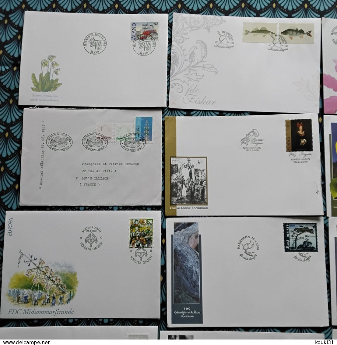 Aland : 40 courriers FDC , timbres de distributeurs etc entre 1984 et 2008