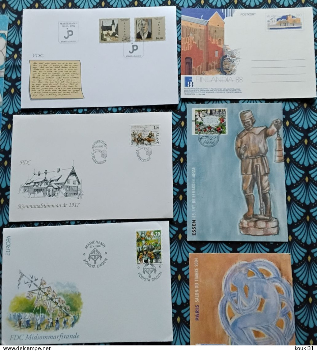 Aland : 40 courriers FDC , timbres de distributeurs etc entre 1984 et 2008