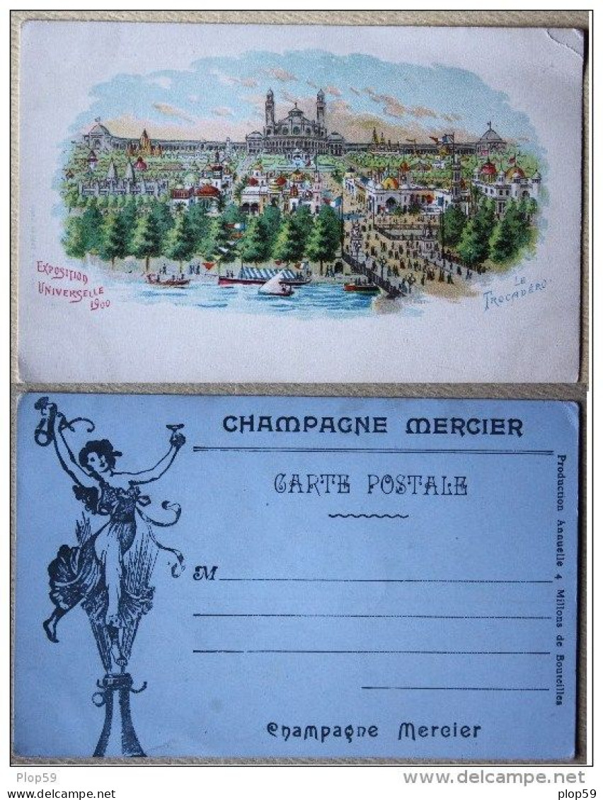 Cpa Ak Pk Champagne Mercier /exposition Universelle De 1900 Le Trocadero - Pubblicitari