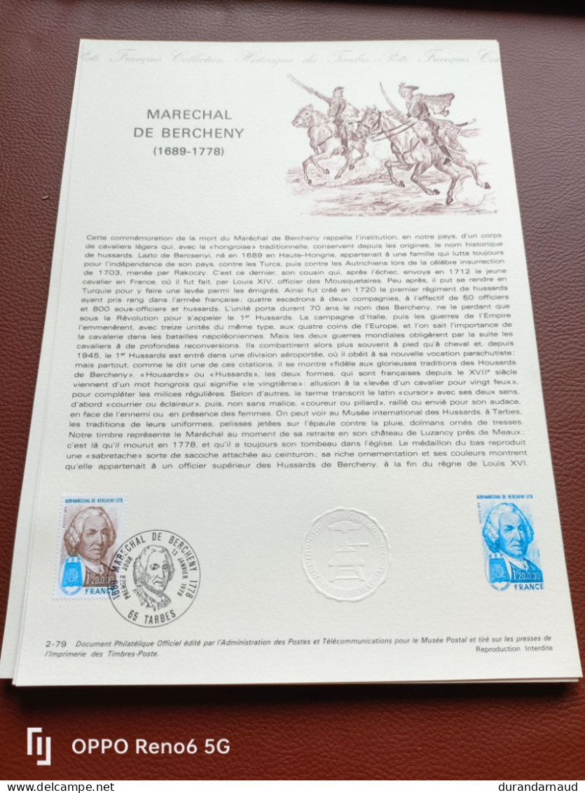 Document Philatelique MARECHAL DE BERCHENY 2/1979 - Postdokumente