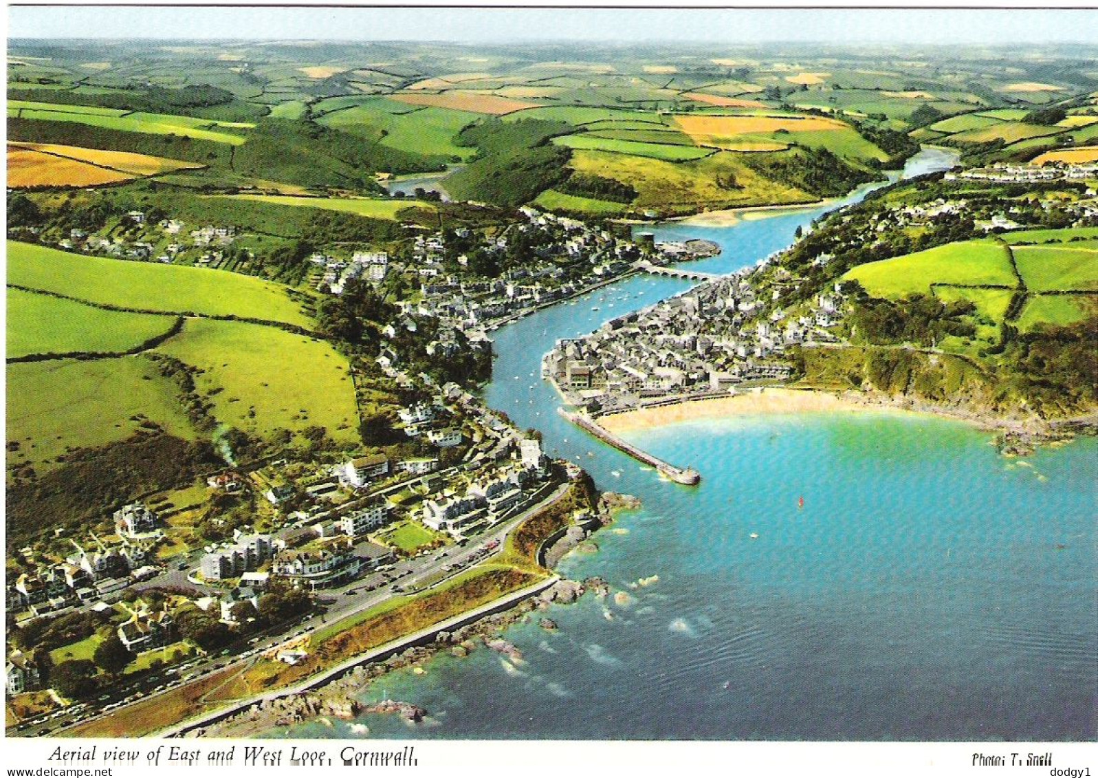 AERIAL VIEW OF EAST AND WEST LOOE, CORNWALL UNUSED POSTCARD Ms5 - Other & Unclassified
