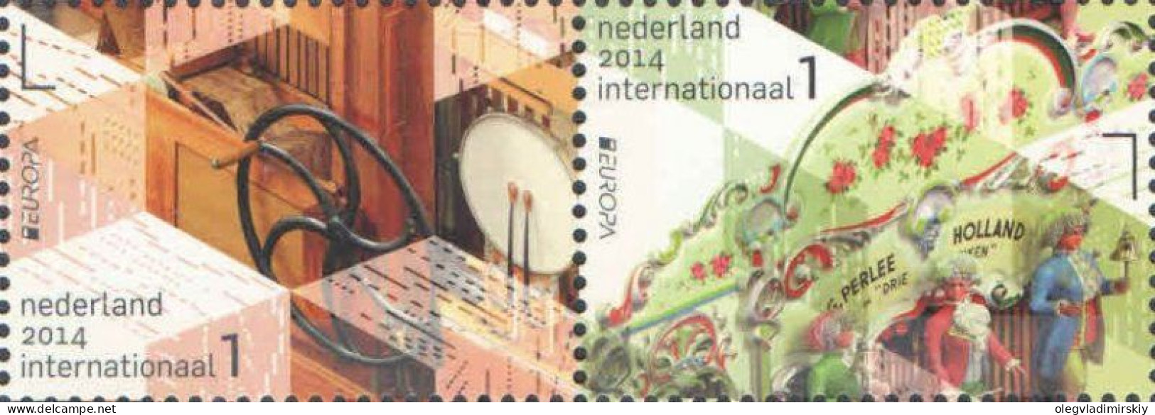 Netherlands Pays-Bas Niederlande 2014 Europa CEPT Music Instruments Set Of 2 Stamps In Strip MNH - 2014