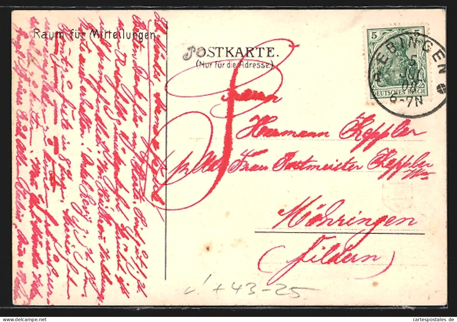 Lithographie Ebingen, Offizielle Festpostkarte Zum 11. Württ. Schwarzwaldgau-Sängerfest 1908, Aussichtsturm, Ortsans  - Autres & Non Classés
